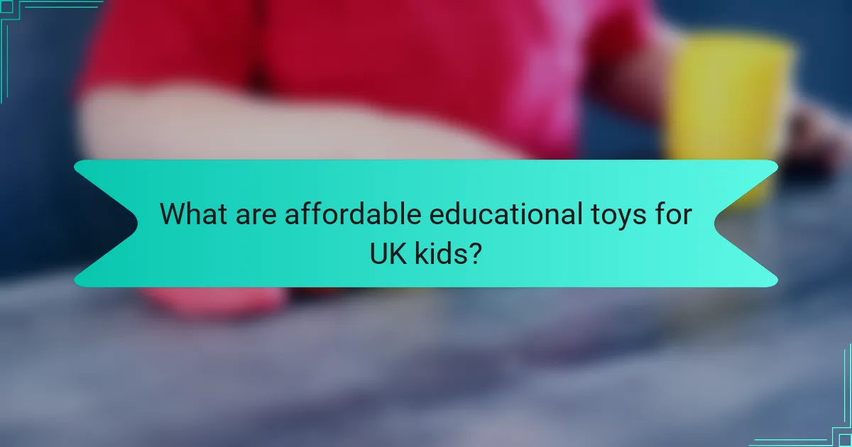 What are affordable educational toys for UK kids?
