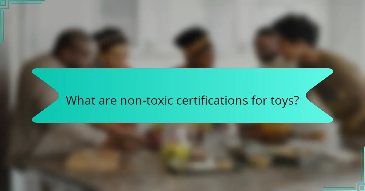 What are non-toxic certifications for toys?