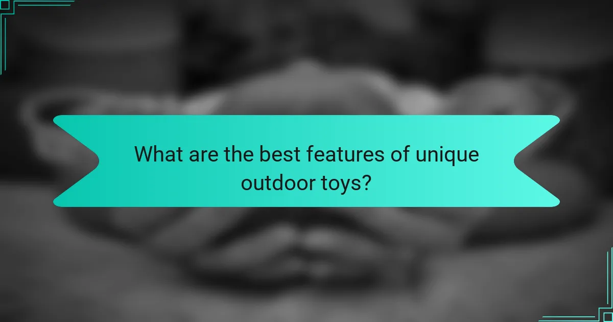 What are the best features of unique outdoor toys?