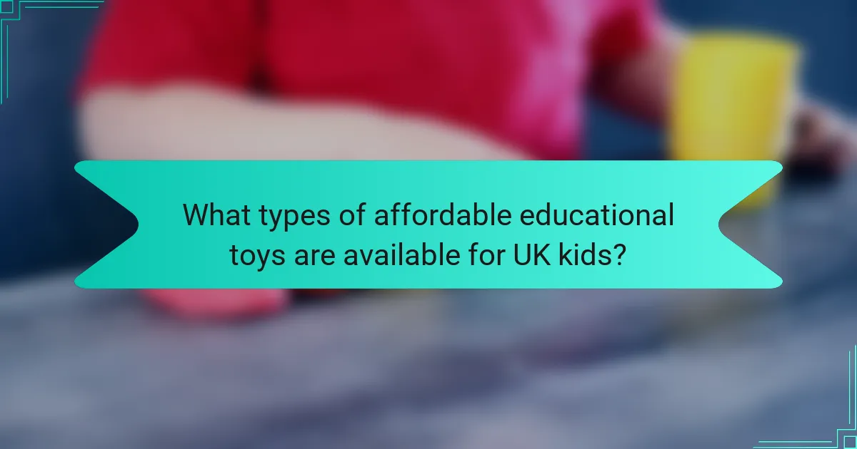 What types of affordable educational toys are available for UK kids?